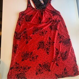 Red and Black Lace Nightgown